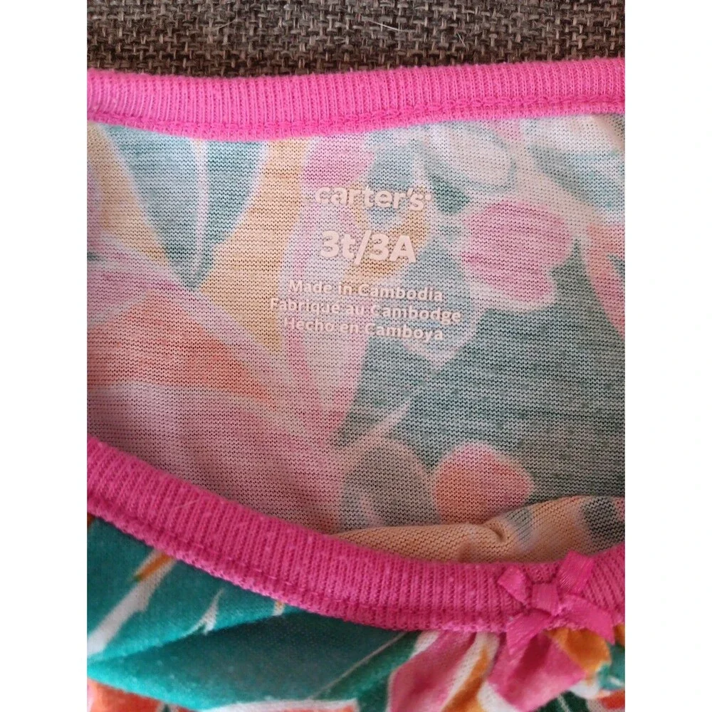 Pajamas 3T Carters Girls Floral 2 piece shorts tank